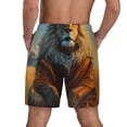 thumbnail image 2 of Lsque Mens Swim Trunks Prairie Meditating Lion Pattern - Bathing Suit Compression Liner - Beach Swim Shorts Swimwear - (S-3XL) - Stretch Quick Dry -, 2 of 9