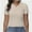 apricot, variant on Women's Summer Short Sleeve Shirt V-Neck Collar Pullover Tops Lightweight Knit Polo Shirt
