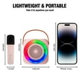 thumbnail image 4 of Karaoke Machine for Kids,Mini Portable Bluetooth Karaoke Speaker with 1 Wireless Mic and Colorful Lights for Kids Adults,Gifts Toys for Girls Boys Family Home Party,Pink, 4 of 7