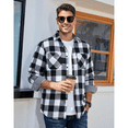 thumbnail image 2 of Puztloy Flannel Shirt Men Plaid Button Down Shirts Long Sleeve for Men Regular Fit Winter Business Work Dress Shirts with Pockets, 2 of 7