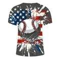 thumbnail image 5 of SwiftWear 4th of July Shirts for Men Round Neck Mens Short Sleeve Shirts Casual American Flag Short Sleeve Patriotic Independence Day Tee Top Mens Hipster Hiphop Tees, Dark Gray-M, 5 of 6