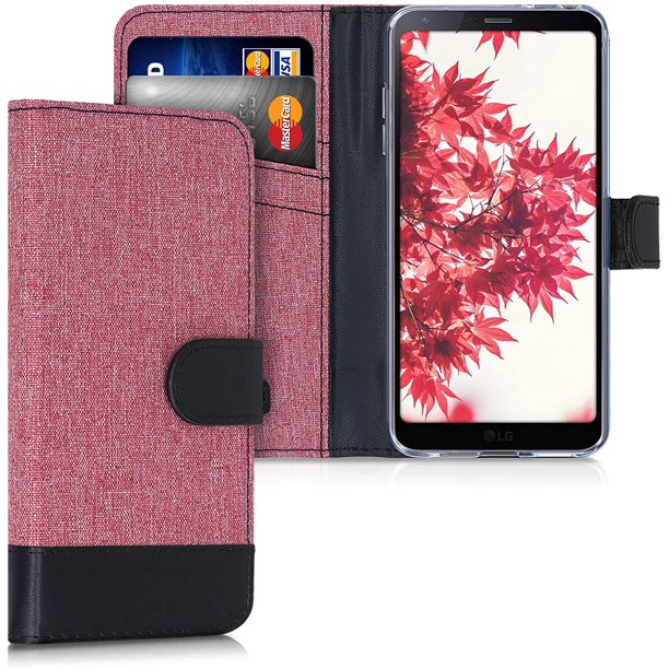 kwmobile Case Compatible with LG G6 Wallet Case Fabric and PU