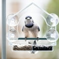 thumbnail image 2 of Acrylic Bird Feeder Window Mount Weatherproof with Shield Roof Drain Holes, 2 of 9