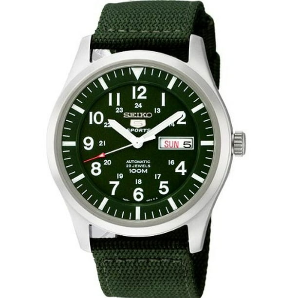 Seiko Men's 5 Automatic Green Dial and Band Made in Japan Watch SNZG09J1 -  