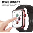thumbnail image 3 of 2 Piezas Compatibles con Caja Apple Watch Series 1/2/3 44mm, [Cobertura Completa] Protector de Pantalla de Vidrio Templado Antirrayas + Funda Protectora de Parachoques de PC para iWatch Series 1/2/3 44mm Rojo Verde, 3 of 5
