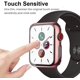 thumbnail image 3 of 2 Piezas Compatibles con Caja Apple Watch Series 1/2/3 38mm, [Cobertura Completa] Protector de Pantalla de Vidrio Templado Antirrayas + Funda Protectora de Parachoques de PC para iWatch Series 1/2/3 38mm - Rosa Rojo Verde, 3 of 5