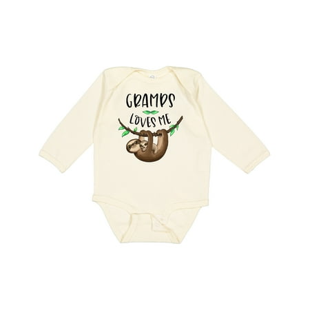 

Inktastic Gramps Loves Me Cute Sloth and Baby Gift Baby Boy or Baby Girl Long Sleeve Bodysuit