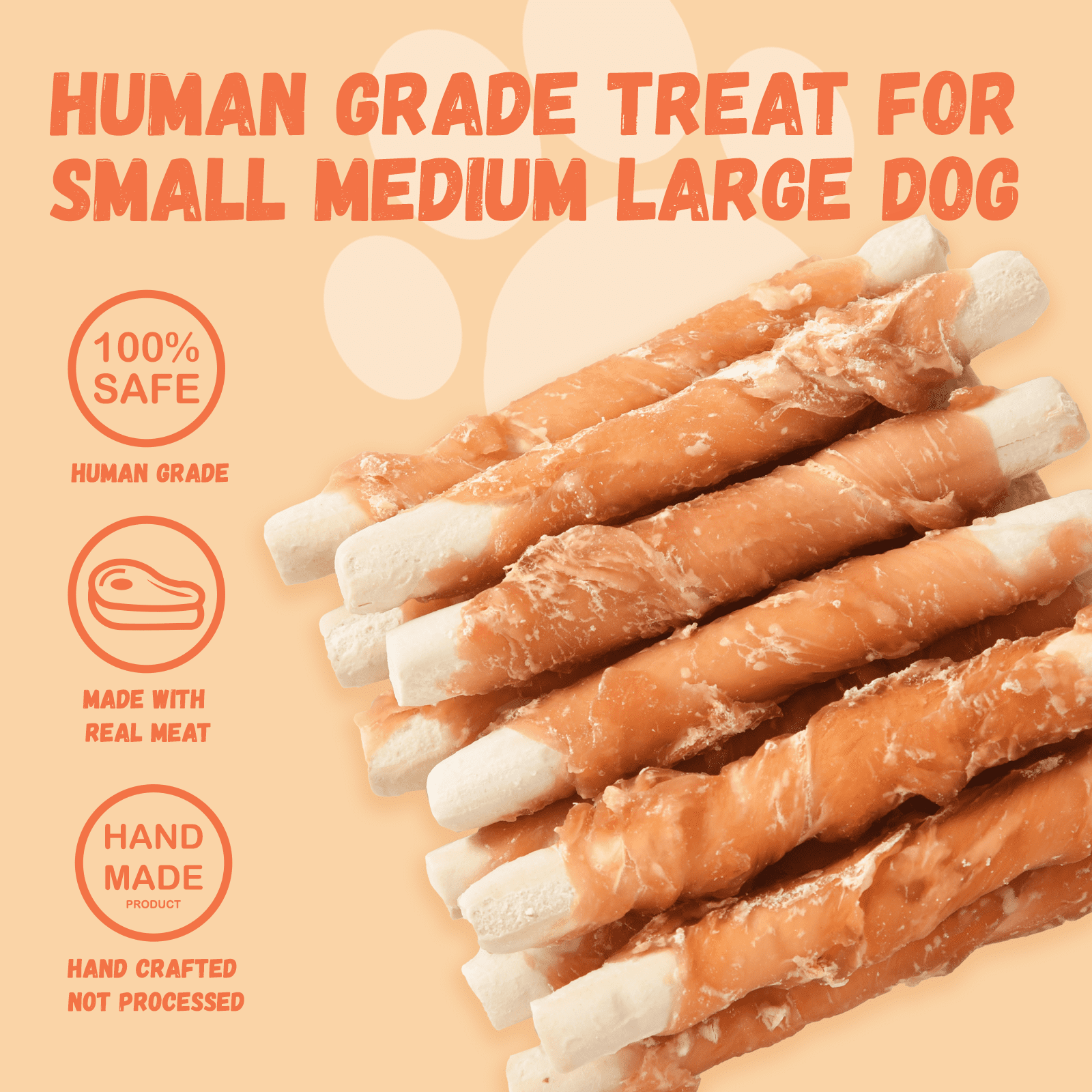 (2 pack) Pawmate Chicken Jerky Biscuits Dog Treats, Tasty Crunchy Chews for All Dogs, 11oz