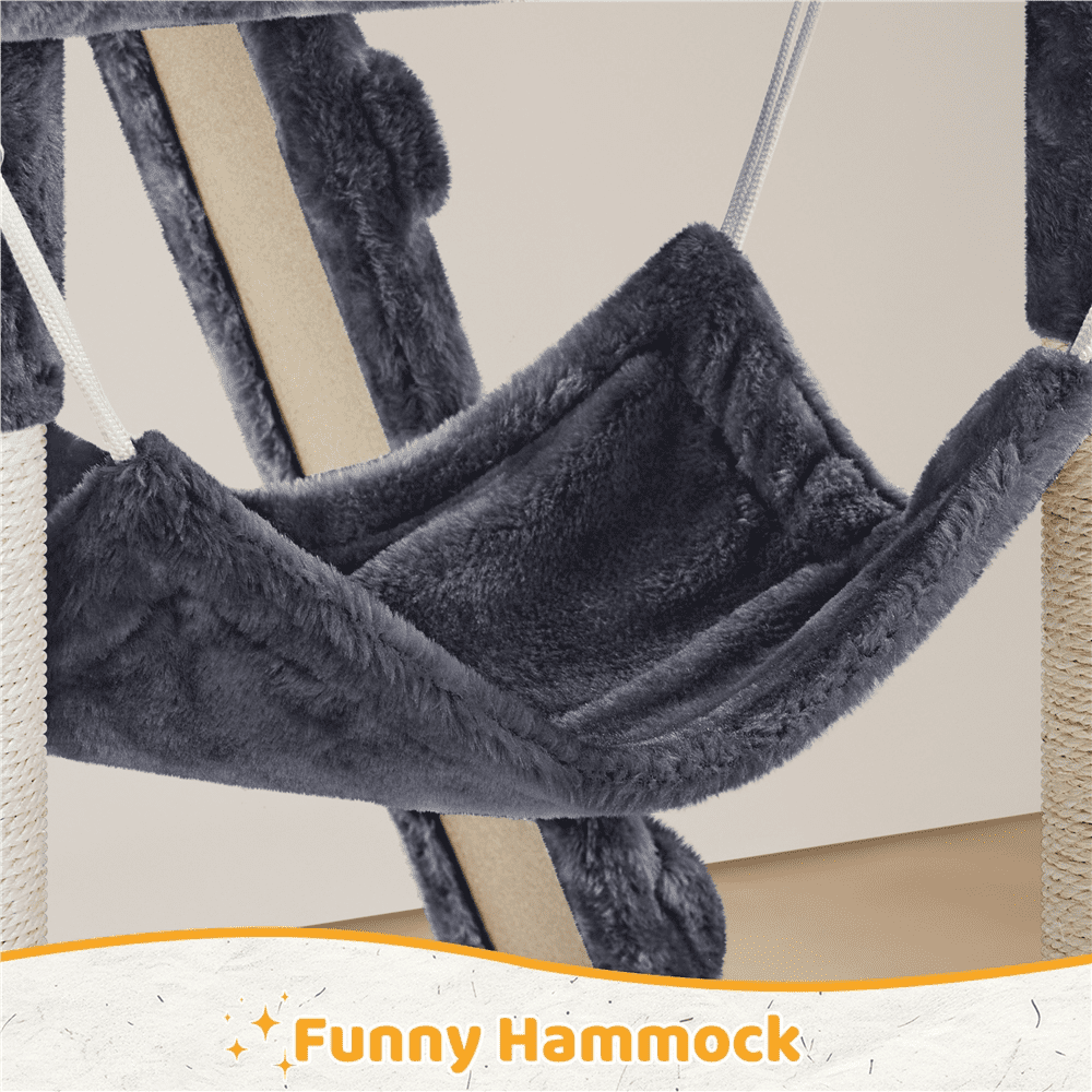 Yaheetech 53.5'' Multilevel Cat Tree Condo with Scratching Post, Dark Gray