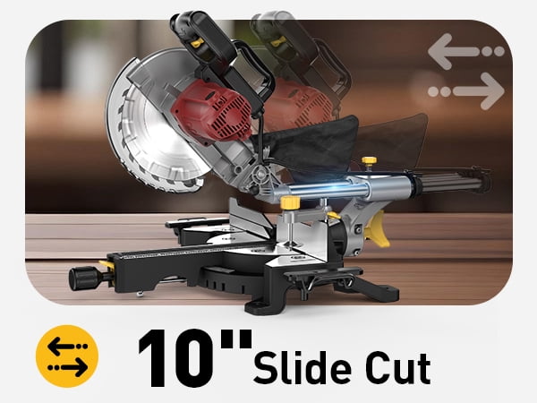 Anqdy 10-inch Sliding Compound Miter Saw Power Saw Cutting Wood Dust Mitre Saw