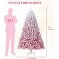 thumbnail image 2 of CABIHOME Pre-Lit Christmas Tree, Artificial Tree with Snow Flocked Pink Gradient Design, Foldable Base and 550 Lights, Holiday Decor for Home, Office, 2 of 8