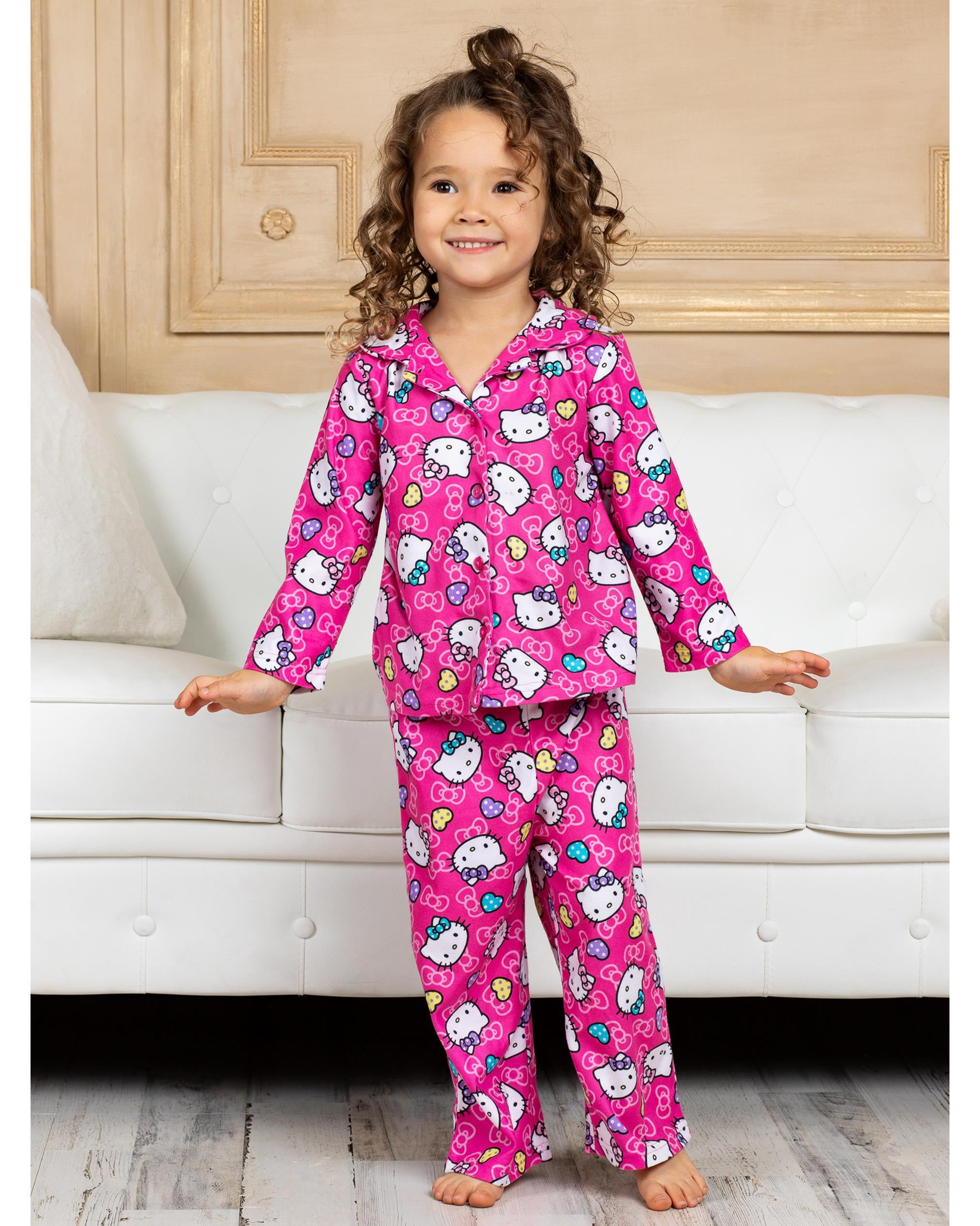 Pyjama Hello Kitty Fille 2 Pièces - T-Shirt Manches Courtes Et Short Été
