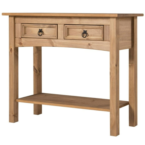 OS Home and Office Furniture Cottage Series Solid Wood Hall Table in Corona Brn