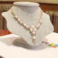thumbnail image 3 of Collar de perlas de cristal brillante de las mujeres encantos colgante collar de cadena, 3 of 4