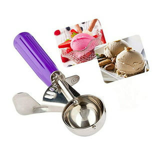 1pc Stainless Steel Ice Cream Spoon, Multifunctional Spring Trigger Scoop  For Ice Creams, Sorbets, Fruits, Pies