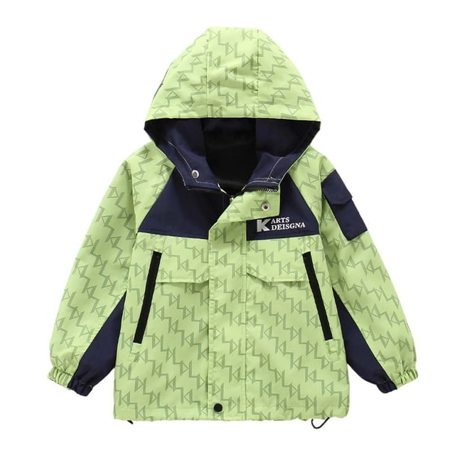 LYHaoo Manteau Garçon Printemps Automne Décontracté Extérieur Coupe-Vent pour Enfants Âge 6 15 Léger Confortable Manteau à Capuche Imperméable pour Enfants pour Usage Quotidien Manteau Décontracté Vert Tailles 8-9 Ans