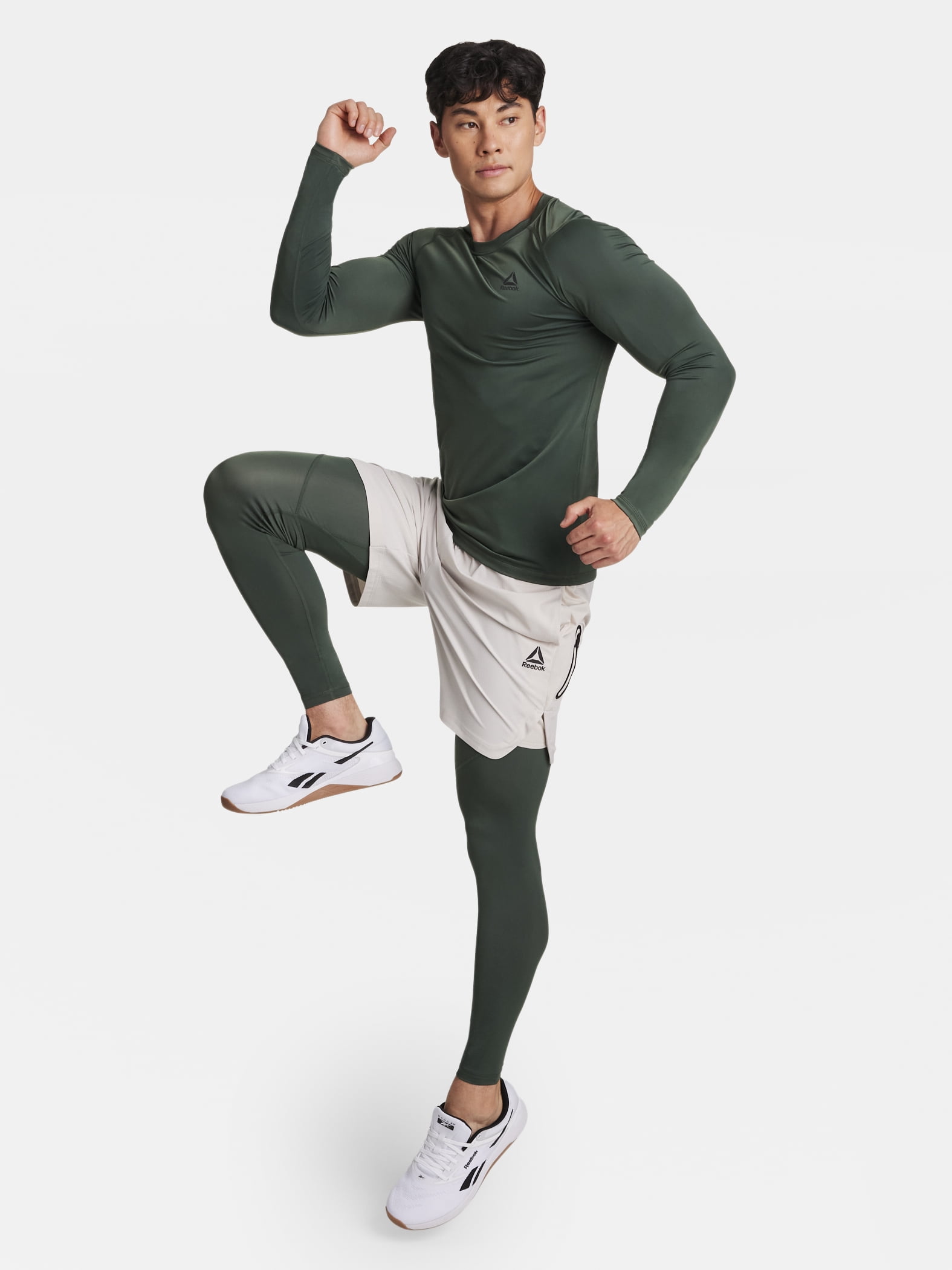 Reebok Men's and Big Men's Kinetic Compression Long Sleeve Top, Sizes XS-5XL