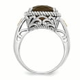thumbnail image 2 of Shey Couture Sterling Silver with 14K Accent Antiqued Cushion Checkerboard Smoky Quartz Ring QTC1498, 2 of 6