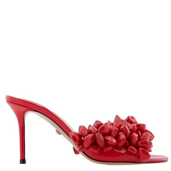 Mach & Mach Red Puffy Heart Mules, Brand Size 35 ( US Size 5 )