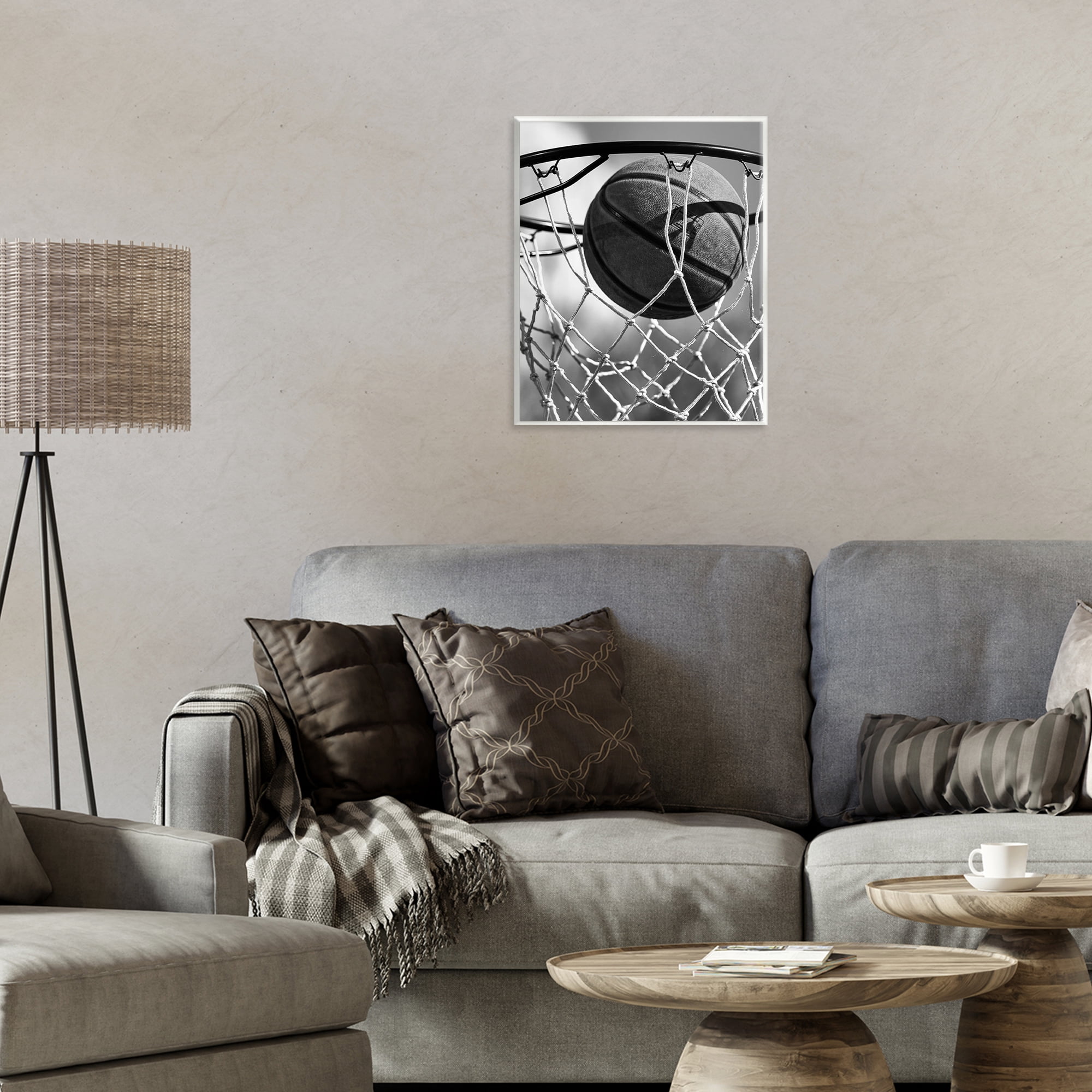 Stupell Industries Winning Basket Shot Wall Plaque Art, design by Marcus Prime