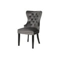 thumbnail image 2 of Erica 2 Piece Wood Legs Dinning Chair Finish with Velvet Fabric in Dark Gray, 2 of 9