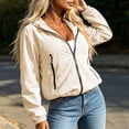 thumbnail image 6 of Jsaierl Women's Lightweight Hooded Windbreaker Jacket Zip Up Elastic Cuffs Casual Outdoor Hiking Travel Rain Coat, 6 of 8