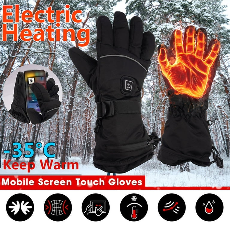 Rtmgob unisex Heated Gloves, USB Rechargeable Touchscreen Heated Gloves for Outdoor Skiing and Camping, Warm Electric Heated Gloves for Men, Wom and