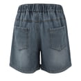 thumbnail image 5 of Cethrio Girls Denim Shorts, School Elastic Waist Relaxed Fit Summer Kids Jean Shorts Dark Blue Size 6, 5 of 6