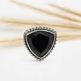 thumbnail image 3 of Natural Black Onyx Gemstone Ring for Women – Handmade 925 Sterling Silver Triangle Cut Vintage Statement Jewelry, 3 of 6