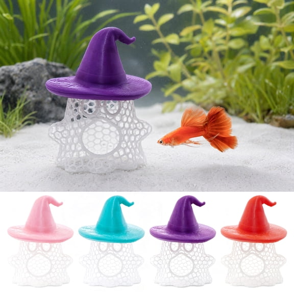 mdesiwst Fish Lounge Aquarium Rest Area, with Safe PLA Honeycomb Hollow Design, Small Tropical Fish Hiding Cave, for Halloween Tank