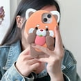 thumbnail image 4 of Case for iPhone 14 Pro Case Funny Phone Case Cute iPhone 14 Pro Case Kawaii iPhone Cases Little Raccoon Creative Soft Rubber Bumper Shockproof Protective Case Cover for Women Girl Brown, 4 of 16