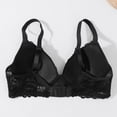 thumbnail image 4 of Inglocry Lace Nursing Bra, Wirefree Padded Nursing Bras for Breastfeeding, V Neck Maternity Bra for Pregnancy, Soft Lace Black 90C, 4 of 7