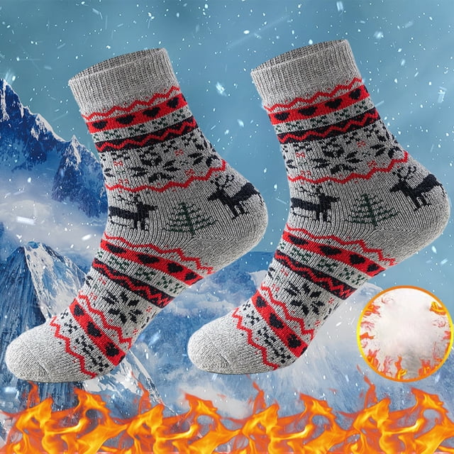 Winter New Christmas Pattern Thickened Warm Middle Socks Personalized Fashion Socks Thick Thread Women's Socks