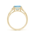 thumbnail image 2 of ANGARA Natural Twist Shank Emerald Cut 3 ct Aquamarine Statement Ring in 14K Yellow Gold for Women (Size-10x8mm) | March Birthstone, Anniversary, Jewelry Gift for Women | Natural Aquamarine Ring, 2 of 9