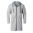 thumbnail image 5 of QHFBli Water-Resistant Mens Trench Coat Men's Winter Wool Blend Anorak Long Hooded Overcoat with Soft Warm Comfortable Grey L, 5 of 5