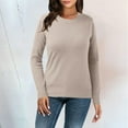thumbnail image 2 of TIANZEN Women Casual Solid Color Bottoming Shirt Slim High Collar Knitted Long Sleeved Top Womens Long Sleeve Thermal Tops Pack Lightweight Thermal Underwear Men, 2 of 5