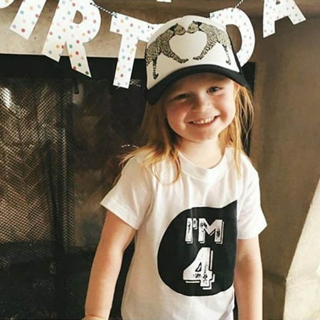 

Infant Baby Girls Short Sleeve Tops Boy T-shirt Tee for Birthday Casual Wear
