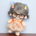 thumbnail image 2 of Muñeca de algodón de felpa Kawaii, figura de súper estrella rellena, muñecas lindas, orejas de gato, muñeca de bebé de pelo marrón, puede cambiar la ropa, regalo, 20cm, 2 of 3