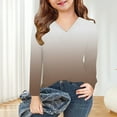 thumbnail image 4 of zbxnLI Girls V Neck Long Sleeve Shirts Teen Girls Gradient Graphic T-Shirts Casual Loose Basic Tees, 4 of 8