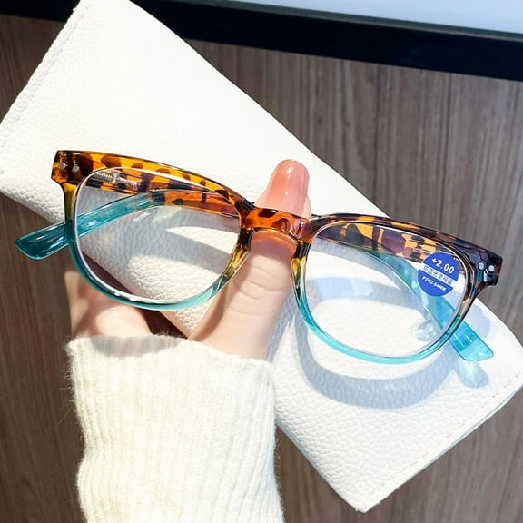 Fashion Reading Glasses for Women, Women's Sexy Leopard Print Reading Glasses, Ultra Light Anti Blue Light