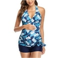 thumbnail image 2 of Edvintorg Two Piece Maternity Swimsuit Flower Printed Tankini Tank Tops with High Waisted Boyshorts Swimsuits Summer Holiday Pregnancy Bathing Suit, 2 of 7
