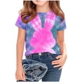 thumbnail image 2 of Auroural Girls Short Sleeve Shirts Size 8-10 Shirts for Girls Children'S Short Sleeved Tie-Dye Easter Printed Rabbit Printed T-Shirt Girls Summer Shirts Round Neck Half Sleeved Casual Versatile, 2 of 5