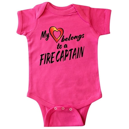 

Inktastic My Heart Belongs to a Fire Captain with Red Heart Gift Baby Boy or Baby Girl Bodysuit
