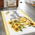 thumbnail image 3 of Non-Slip Rug Pad Rugs Farm Boot Blossom Sunflower Bee Rectangle Area Rugs 2.7x5Ft Soft Carpet Pads for Living Room Kids Room, Honey Floral Yellow Checker, 3 of 9