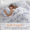 thumbnail image 4 of 3 Piece Blue Spring Floral Duvet Cover Set Full Size, Microfiber Comforter/Quilt Cover with Corner Ties and 2 Pillowcases, Summer Botanical Elegant Flowers All Season Soft Bedding with Zipper Closure, 4 of 8