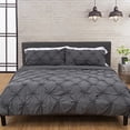 thumbnail image 3 of DAWN 3-Piece Comforter Set in Pleated Washed Charcoal, Full/Queen Size. Durable & Easy Care, 3 of 6