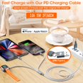 thumbnail image 3 of Cable de carga múltiple IDISON para Apple Watch iPhone Android, 3 of 6