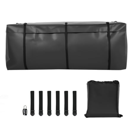 KFFKFF Waterproof Hitch Cargo Carrier Bag, 840D PVC, 57.48 x 19.49 x 23.82 in (16 Cubic Feet), Durable Storage Bag for Truck Beds with Strong Straps, Compatible with Car SUV Vans Hitch Basket