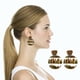 thumbnail image 5 of Pendientes para mujer, regalos para amantes de los libros, pendientes clásicos con forma de gota de agua, redondos y cuadrados, con costuras de estantería para profesora., 5 of 5