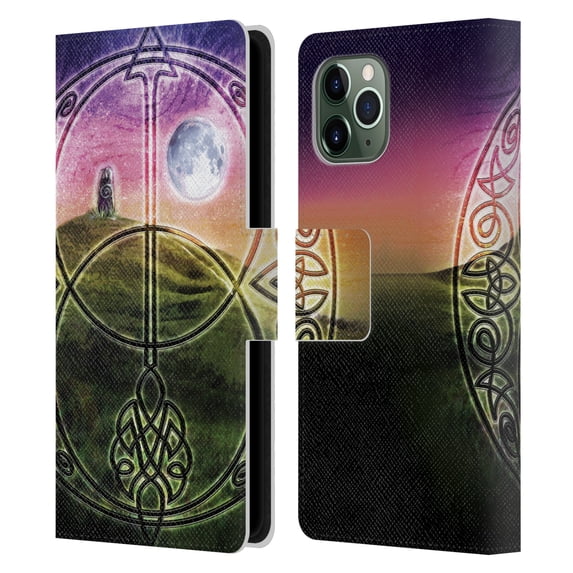 Head Case Designs Officially Licensed Brigid Ashwood Celtic Wisdom 3 Stone Sacred Space Leather Book Wallet Case Cover Compatible with Apple iPhone 11 Pro